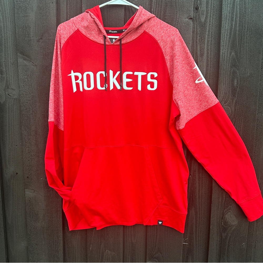 Fanatics NBA HOUSTON ROCKETS Men's Red Pullover Hoodie lightweight Sz XL